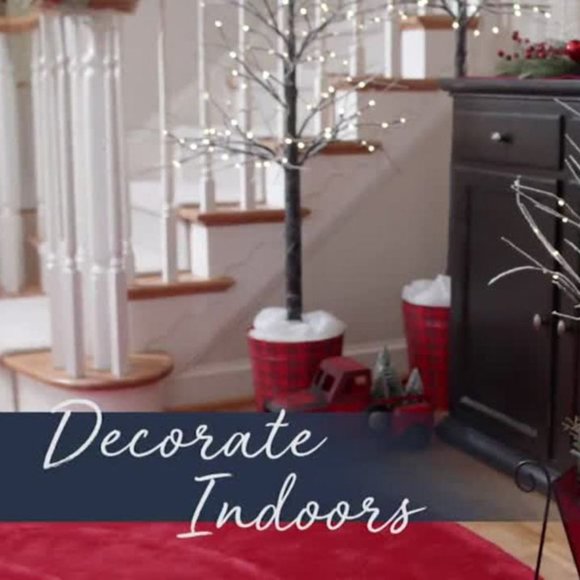 Indoor/Outdoor 6' Birch Tree with Lights